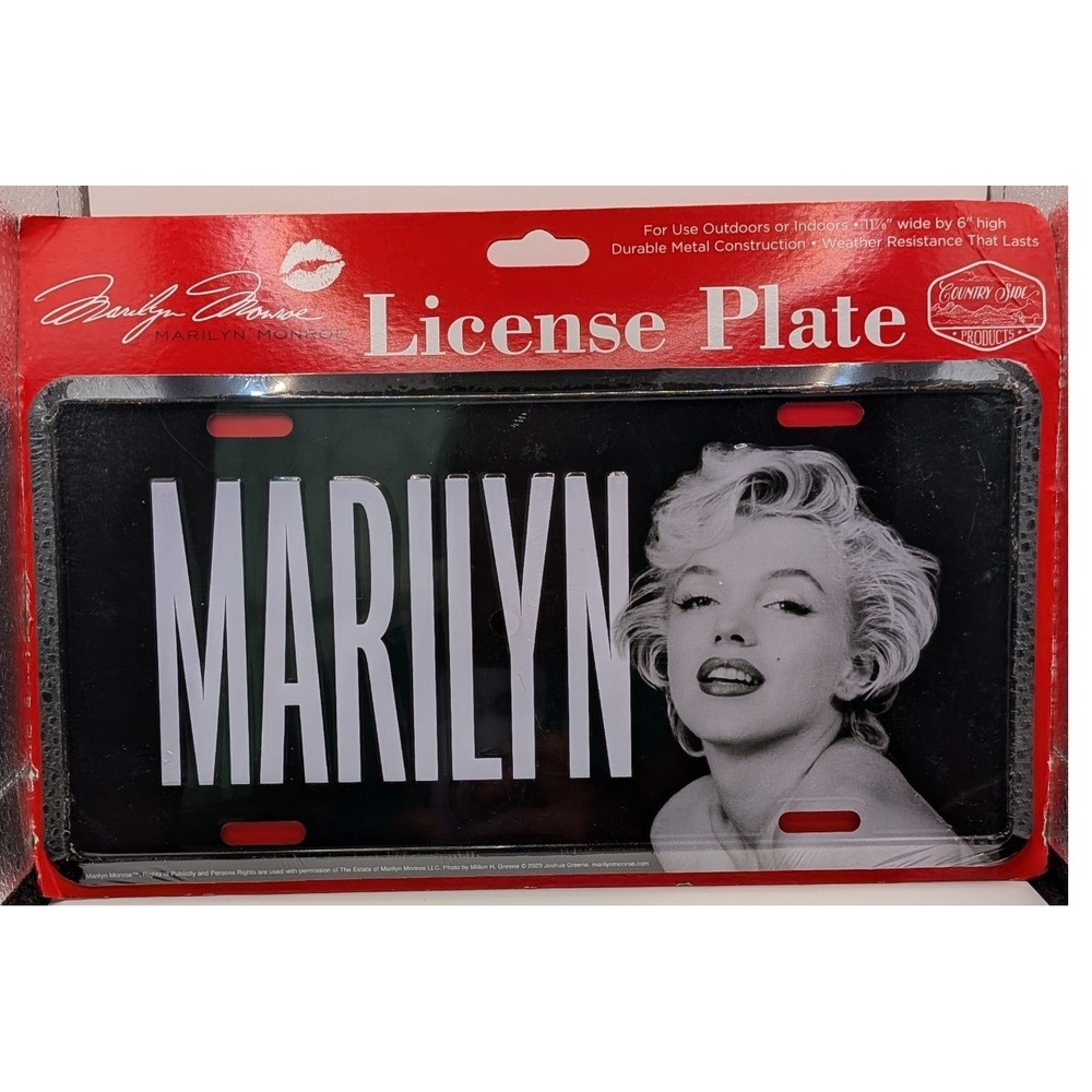 Country Side Marilyn Monroe License Plate Unisex OS Black New Metal Tag 56018
